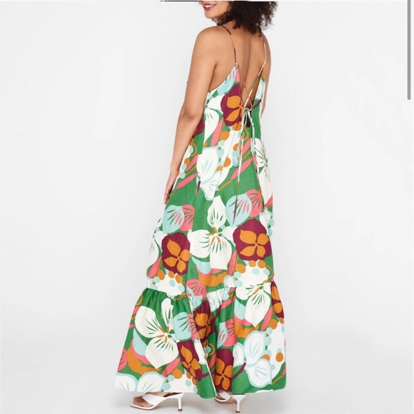 TED BAKER • STUNNING “Dulina” Green Floral Maxi Dress •Size 6 - Picture 8 of 14